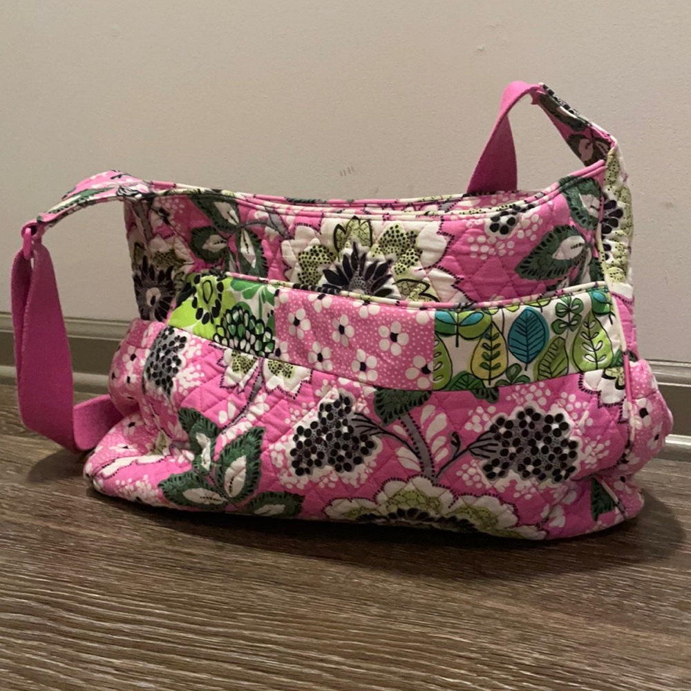 Vera Bradley Pink Medley Crossbody Baby/Diaper Bag